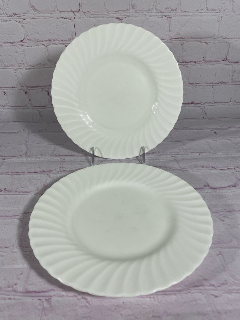 Vintage Minton White Fife Bone China Luncheon Plates 9” England Discontinued
